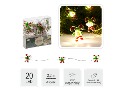 LED SVETILNA VERIGA BONBONES 20L NA BATERIJE pakiranje=20kos *2199