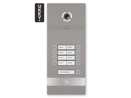 BI-08FB SILVER - Zunanja IP plošča, 8 udeležencev, UKEY, SIP 2.0 - BasIP