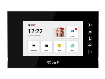 AQ-07LL BLACK - Notranji IP monitor, 7" LCD, PoE, SIP 2.0 - BasIP