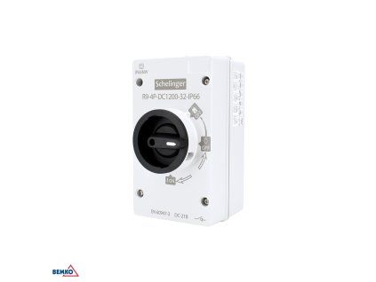 Schelinger fotovoltni odklopnik 4P 1200 V DC 32 A IP66 BM-A11-R9-4P-DC1200-32-IP66