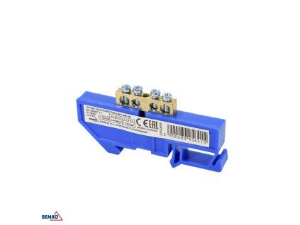Schelinger modulna sponka za DIN letev 63A 500V 1 modul modra BM-A18-TBI-6X09-04P-NI