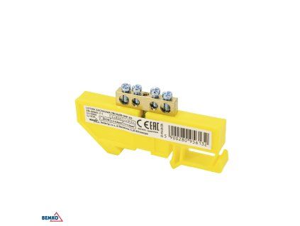 Schelinger svorkovnica na DIN letev 35 mm, 63 A, 500 V, rumena BM-A18-TBI-6X09-04P-ZO