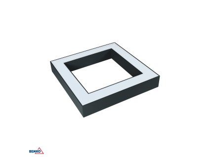 Prisadna/zavesna štvorna LED svetilka 340 × 340 mm, 30 W, 4000 K, grafitna BM-C27-QLS-S34A-30B-841B-7016A-1A