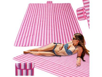 Plažna podloga Plažna piknik odeja 200x200cm roza