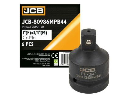 JCB Vijačni adapter OJAČANO jeklo SCM440 Cr-Mo 1"(Ž) x 3/4"(M) KVADRAT